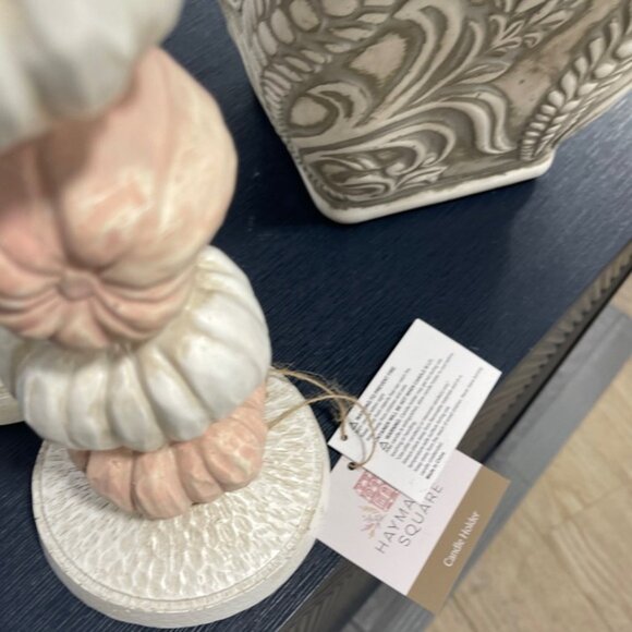 Fall Autumn Halloween Pink Pumpkin Candlesticks Set of 2 14” NWT - Picture 3 of 4